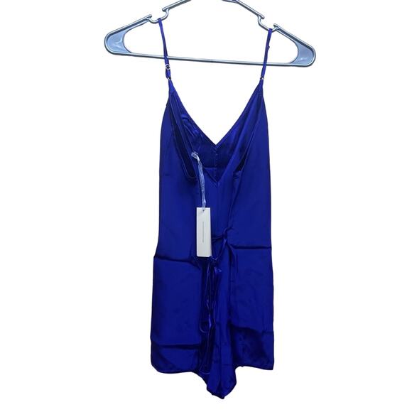 Naked Princess Le Marche Silk Romper Sapphire Blue New with Tags Size Small - Picture 4 of 7